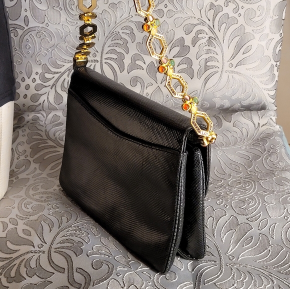 Vintage Authentic Judith Leiber snake skin cross body purse - Picture 1 of 14